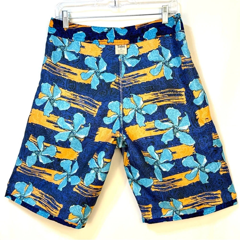 Blue &‎ Orange Hawaiian Tropical Men's Size 30 Board Shorts